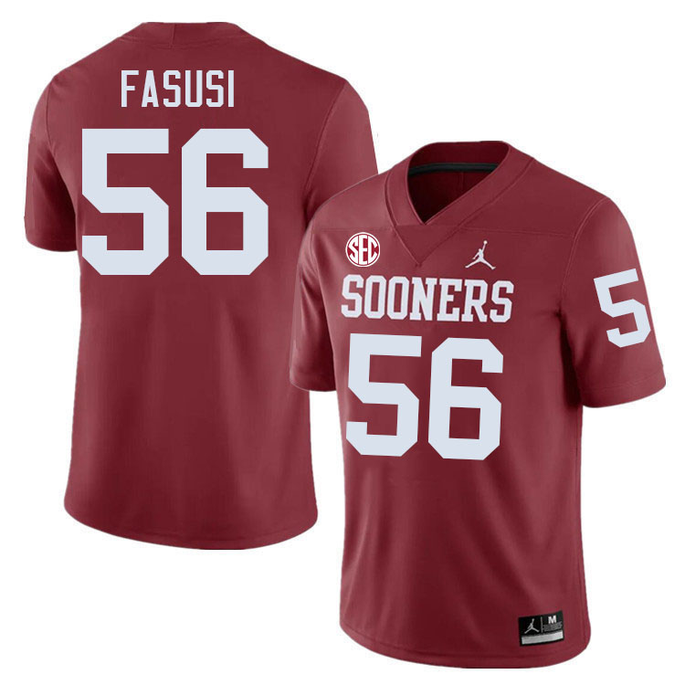 Oklahoma Sooners #56 Michael Fasusi College Football Jersey Stitched-Crimson